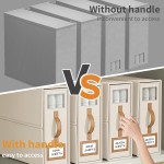 4er-Pack faltbare Bettwäsche-Sets, Organizer und Aufbewahrung (King- und Queen-Size-Größe), Schrank-Organizer aus Leinenstoff mit Fenster, faltbare Bettwäsche-Aufbewahrungsbox für Bettwäsche und Kissenwürfel-Organizer, Beige