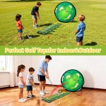 AOSITE Kleinkind-Golfset, 5-in-1-Klebe-Golfspielspielzeug für Kinder mit 3 Golfschlägern, Putting-Matte, 4-seitigem Chipping-Netz, Golfsport für Kinder, Indoor-Outdoor-Spielzeug, Kinder-Golfset, Aktivitätsparty, Geburtstagsgeschenk ab 3 Jahren