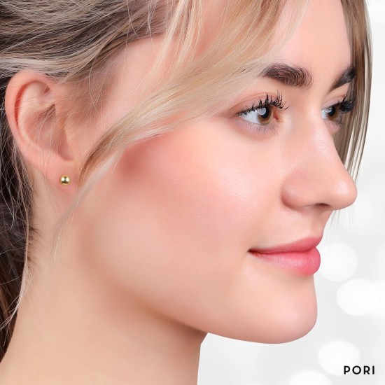 Kugel-Ohrstecker aus 14-karätigem Gold (3er-Pack), 3 mm, 4 mm und 5 mm – wählen Sie eine Farbe