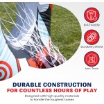 65-Zoll-aufblasbares Fußball-Zielnetz-Wurfspiel – doppelseitiges Wurfübungs-Fußballzubehör mit Minibällen – Hinterhof-Heckklappen-Party-Sportspielzeug für Kinder und Erwachsene