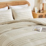 BEDELITE Boho-Bettdecken-Set, Queen-Size-Größe, beige getuftete Boho-Bettgarnitur, 3-teilig, weiche und leichte Bettdecke für alle Jahreszeiten, Jacquard-Bauernhaus-Bettwäsche-Set mit 2 Kissenbezügen BEDELITE Boho-Bettdecken-Set, Queen-Size-Größe, beige getuftete Boho-Bettgarnitur, 3-teilig, weiche und leichte Bettdecke für alle Jahreszeiten, Jacquard-Bauernhaus-Bettwäsche-Set mit 2 Kissenbezügen