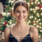 Distanz-Valentinstagsgeschenk „I Love You to The Moon and Back“-Halskette für Frauen, S925-Sterlingsilber-Herz-Geburtsstein-Halskette „Forever Love“, Jubiläums-Geburtstags-Schmuckgeschenke für ihre Ehefrau