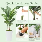 6FT Künstliche Palme, hohe künstliche Palme für den Innenbereich mit künstlichen Pflanzen, hohe künstliche Pflanzen mit lebensechten Blättern für die Heim- und Bürodekoration (weiß) 6FT Künstliche Palme, hohe künstliche Palme für den Innenbereich mit künstlichen Pflanzen, hohe künstliche Pflanzen mit lebensechten Blättern für die Heim- und Bürodekoration (weiß)