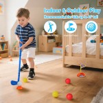 PJG Golf-Set für Kleinkinder, Kunststoff-Golfschläger für Kinder im Alter von 1 2 3 4 5 Jahren mit 4 Golfschlägern und 10 Bällen, Golfspielzeug für Kleinkinder im Innen- und Außenbereich mit Wagen für Jungen und Mädchen zum Geburtstag (blau)