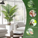 6FT Künstliche Palme, hohe künstliche Palme für den Innenbereich mit künstlichen Pflanzen, hohe künstliche Pflanzen mit lebensechten Blättern für die Heim- und Bürodekoration (weiß) 6FT Künstliche Palme, hohe künstliche Palme für den Innenbereich mit künstlichen Pflanzen, hohe künstliche Pflanzen mit lebensechten Blättern für die Heim- und Bürodekoration (weiß)