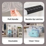 IRIS USA 6er-Pack 54 Quart stapelbare Aufbewahrungsbehälter mit Deckel [Hergestellt in den USA] – Alltagsorganisator mit Verriegelung, durchsichtiger Kunststoff, Organisationsbehälter, Schrank, Schlafzimmer, Regaleinheiten, Heimaufbewahrung – transparent/