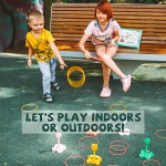 Tierisches Ringwurfspiel-Spielzeugset für Kinder, 6 Zielscheibenständer und 36 Ringe kombiniert, Indoor-Outdoor-Partyhof, Familienaktivität für Erwachsene, Feiertagsgeschenk, Geburtstagsgeschenk für Kleinkinder, Jungen, Mädchen, Kinder ab 3 Jahren