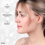 Kugel-Ohrstecker aus 14-karätigem Gold (3er-Pack), 3 mm, 4 mm und 5 mm – wählen Sie eine Farbe