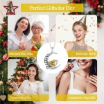 Distanz-Valentinstagsgeschenk „I Love You to The Moon and Back“-Halskette für Frauen, S925-Sterlingsilber-Herz-Geburtsstein-Halskette „Forever Love“, Jubiläums-Geburtstags-Schmuckgeschenke für ihre Ehefrau