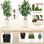 1,8 m großer künstlicher Dracaena-Baum, künstlicher Baum für den Innenbereich mit weißem hohem Pflanzgefäß, hohe künstliche Pflanzen für den Innenbereich, künstlicher Seidenbaum für Heim- und Bürodekoration (weiß)