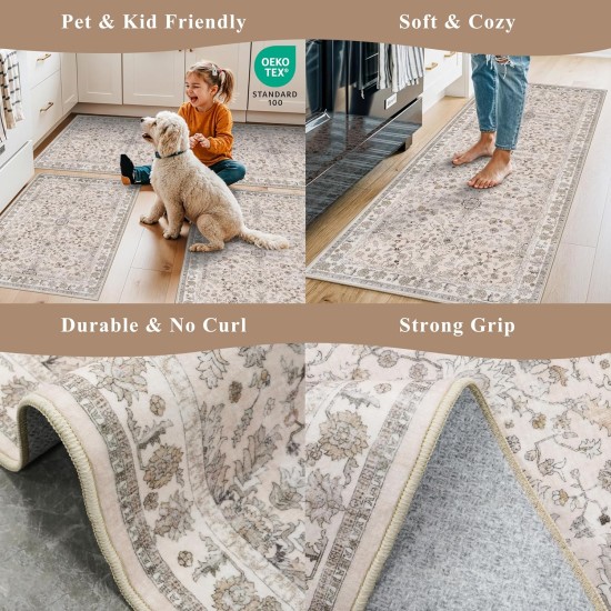 3-teiliges Küchenteppich-Set mit Läufer – rutschfeste, waschbare Boho-Küchenmatten für Waschbecken, Boden, Eingangsbereich, Flur und Badezimmer – weiche kleine Überwurfteppiche, Heimdekoration (Beige, 2 x 3 + 2 x 4 + 2 x 5) 3-teiliges Küchenteppich-Set mit Läufer – rutschfeste, waschbare Boho-Küchenmatten für Waschbecken, Boden, Eingangsbereich, Flur und Badezimmer – weiche kleine Überwurfteppiche, Heimdekoration (Beige, 2 x 3 + 2 x 4 + 2 x 5)