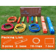 Ringwurfspiel für Kinder, Indoor- und Outdoor-Spiel für Familien und Erwachsene mit 5 Stangen, 2 Basen und 16 Ringen in 4 Farben, weiches Schaumstoffspielzeug für Kinder-Ringwurfspaß im Hinterhof Ringwurfspiel für Kinder, Indoor- und Outdoor-Spiel für Familien und Erwachsene mit 5 Stangen, 2 Basen und 16 Ringen in 4 Farben, weiches Schaumstoffspielzeug für Kinder-Ringwurfspaß im Hinterhof