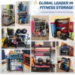 PLKOW Hantelständer, Hantelständer für Hanteln, Heim-Fitness-Aufbewahrung für Hanteln, Kettlebells, Yogamatte und Bälle, All-in-One-Workout-Aufbewahrung mit Rädern und Haken, pulverbeschichteter Stahl PLKOW Hantelständer, Hantelständer für Hanteln, Heim-Fitness-Aufbewahrung für Hanteln, Kettlebells, Yogamatte und Bälle, All-in-One-Workout-Aufbewahrung mit Rädern und Haken, pulverbeschichteter Stahl